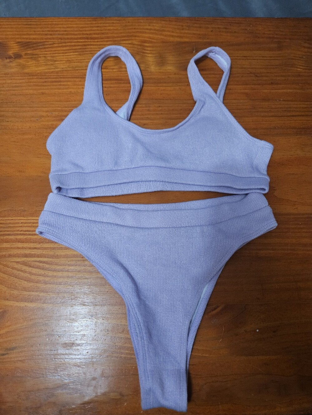 Sunny Co Lavendar Cheeky Bikini Set Bra Pads Beach Pool Size Large!